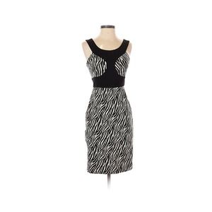 NWT Yoana Baraschi Zebra Sheath Dress Size 4 Pencil Animal Print Zip Up